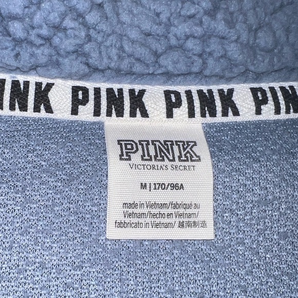Victoria's Secret Pink Blue quarter zip pullover - Picture 2 of 2